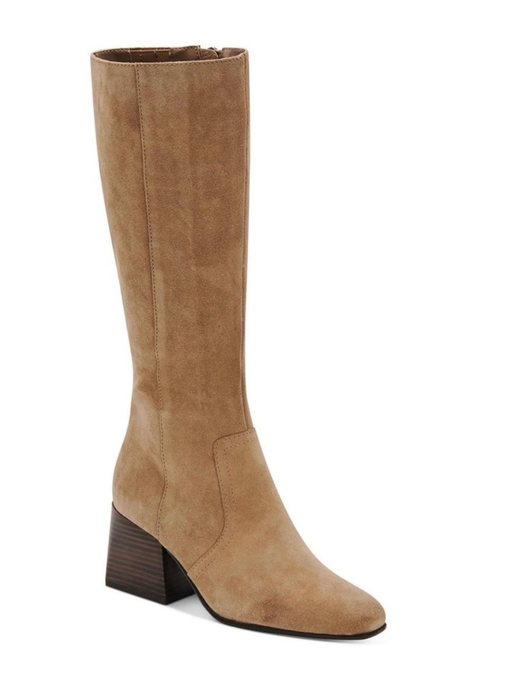 Aqua College Tori Waterproof tan suede heeled boots Size 9.5 Neutral Chunky Boho